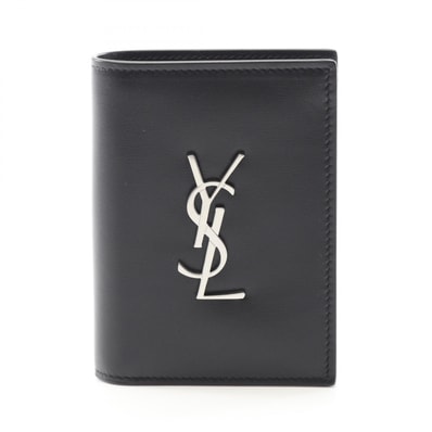 サンローランパリ SAINT LAURENT PARIS カサンドラ カードケース アクセサリー レザー メンズ ブラック系 6687350SX0E1000 【新品】