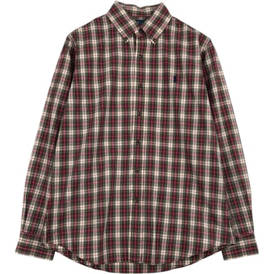 古着 ラルフローレン Ralph Lauren RALPH LAUREN CUSTOM FIT チェック柄 長袖 ボタンダウンチェックシャツ メンズM相当/eaa495525