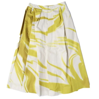 新品 DRIES VAN NOTEN ドリスヴァンノッテン 25SS SONI 1036 W.W.SKIRT LIM フレアロングスカート 251-010820-1036-201 36 LIME 定価158,400円 ボトムス g27138