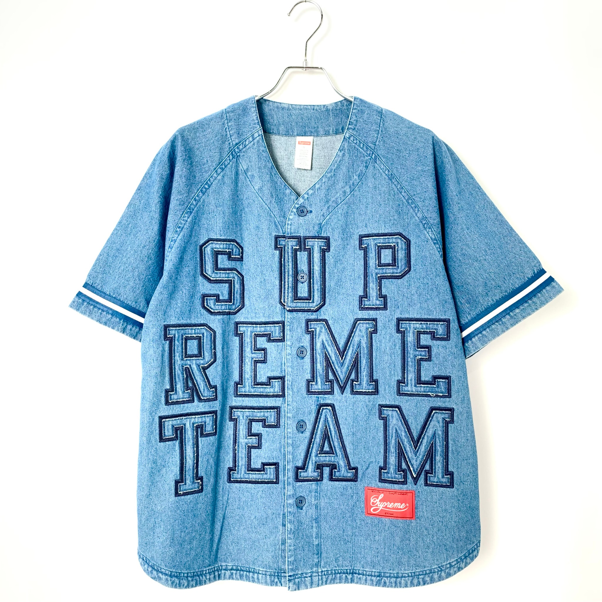 Supreme Denim Baseball Jersey "Blue"