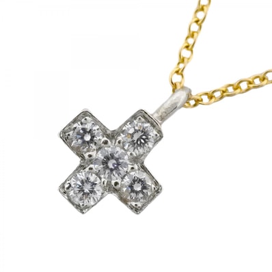 ★最終価格★SALE【6jfb0938】ティファニー ネックレス クルーシーフォーム 5PD K18YG イエローゴールド Pt950 プラチナ ダイヤモンド【中古】レディース