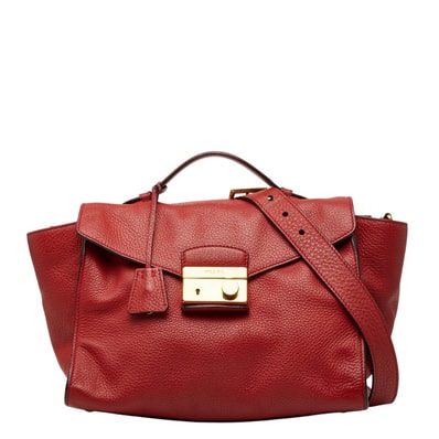 プラダ ハンドバッグ ショルダーバッグ 2WAY BR5034 レッド レザー レディース PRADA 中古