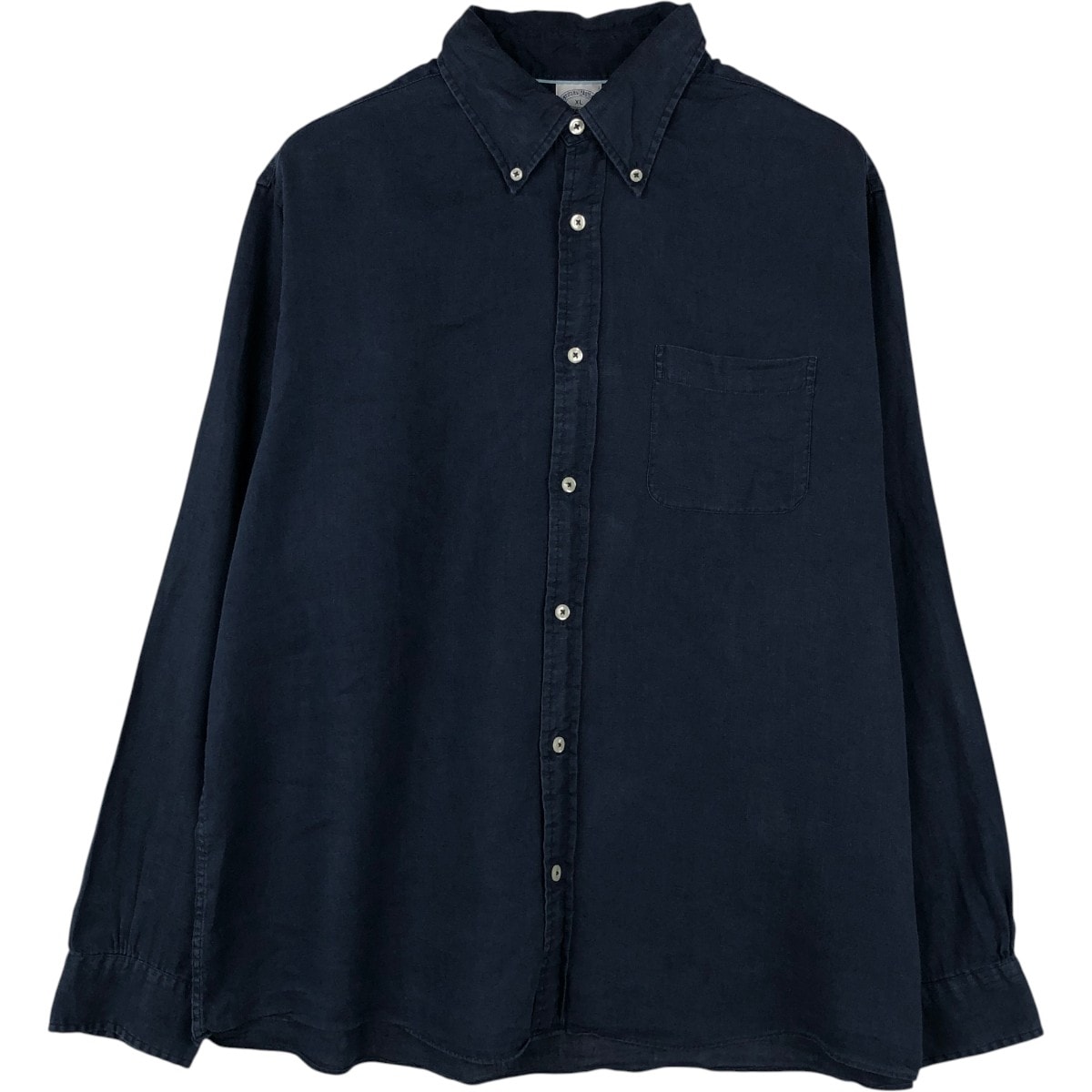 古着 ブルックスブラザーズ Brooks Brothers 1818 REGENT FIT 長袖 リネン ボタンダウンシャツ メンズXL相当/eaa668177