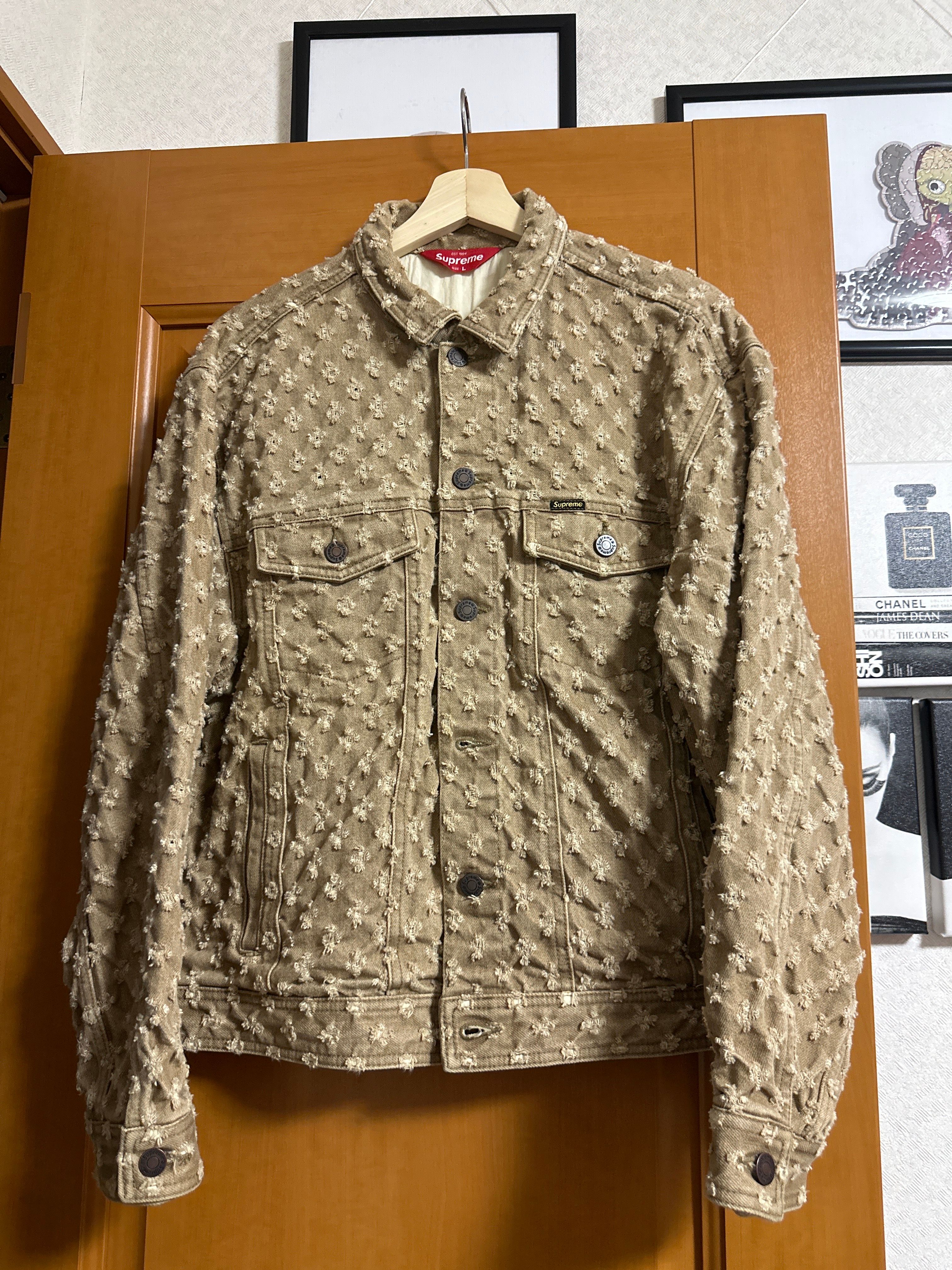 Supreme Hole Punch Denim Trucker Jacket "Brown"