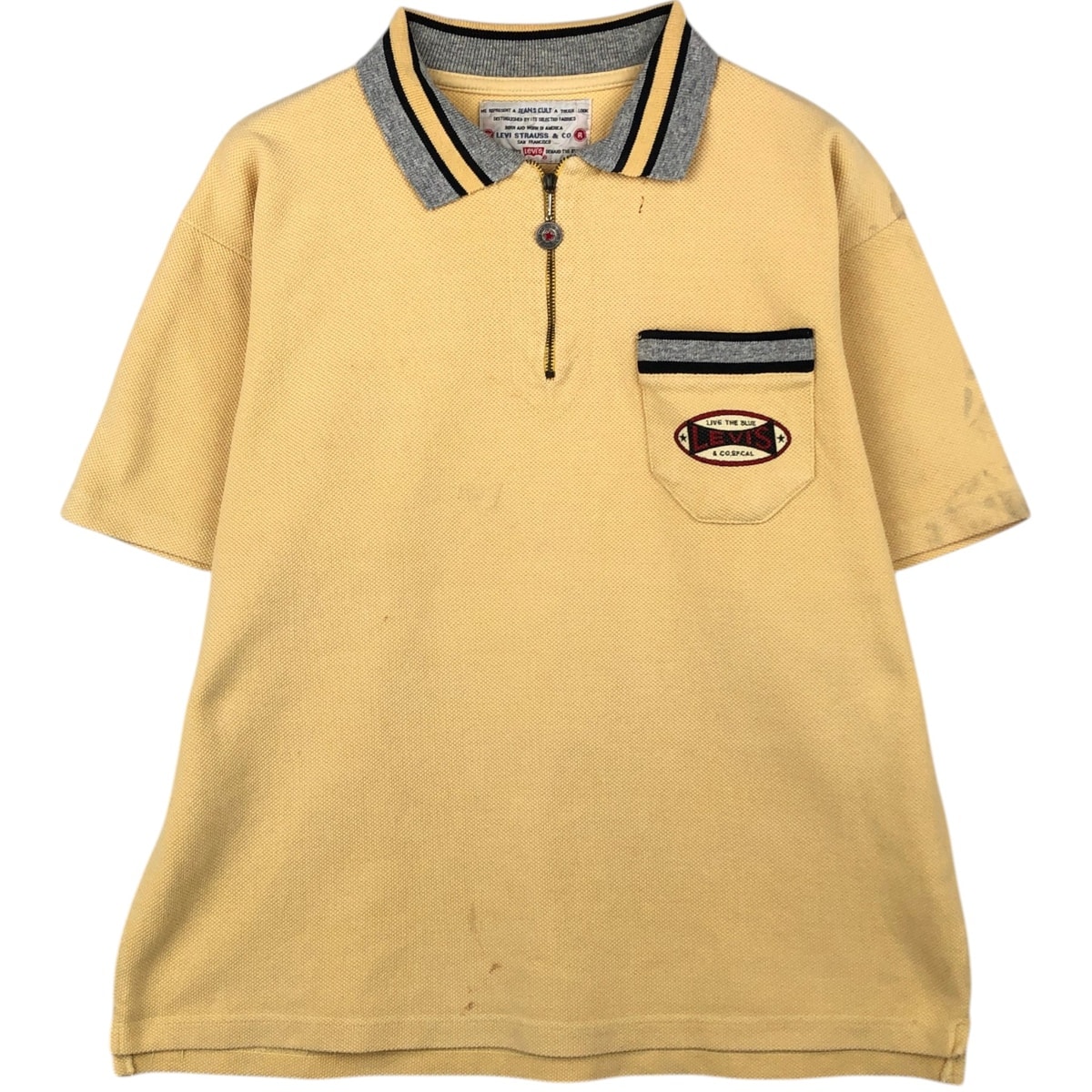 古着 90年代 リーバイス Levi's ハーフジップ 半袖 ポロシャツ メンズL相当 ヴィンテージ/eaa622740