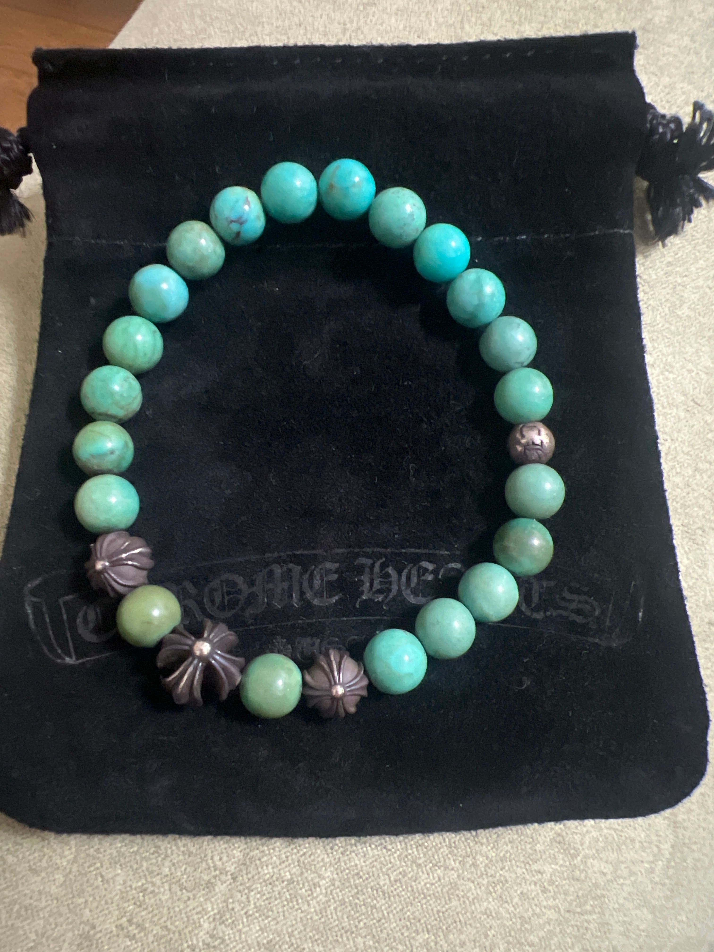 Chrome Hearts Beaded Bracelet 8mm V13 "Turquoise"