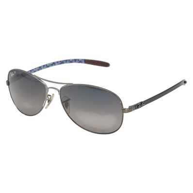 レイバン ロゴ サングラス ブラック ブルー プラスチック レディース Ray-Ban 【中古】