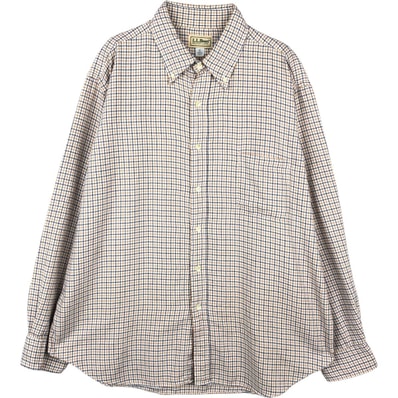 古着 70~80年代 エルエルビーン L.L.Bean 長袖 ボタンダウン ライトネルチェックシャツ USA製 メンズXL相当 ヴィンテージ/eaa672813
