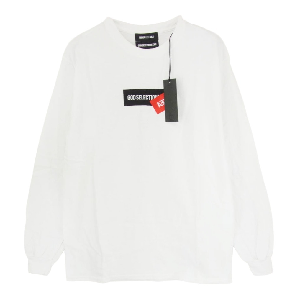 WIND AND SEA ウィンダンシー Tシャツ WDS-XXX-SP-08 ロゴ刺繍 丸首 クルーネック 長袖 Tシャツ ホワイト系 L【中古】