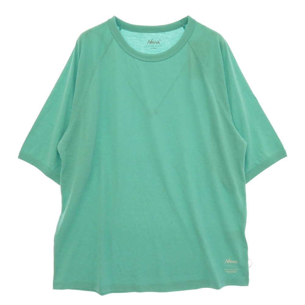 NANGA ナンガ N2500-1M513A DRY MIX RAGLAN SLEEVE TEE WHITE 速乾 半袖 Tシャツ カットソー ライトグリーン系 XL【極上美品】【中古】