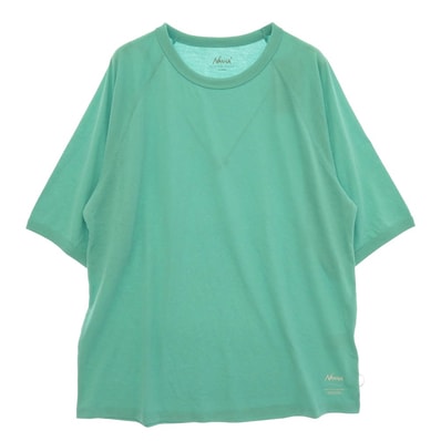 NANGA ナンガ N2500-1M513A DRY MIX RAGLAN SLEEVE TEE WHITE 速乾 半袖 Tシャツ カットソー ライトグリーン系 XL【極上美品】【中古】