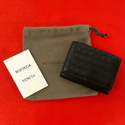 BOTTEGA VENETA ボッテガヴェネタ イントレチャート レザー 三つ折り財布 ブラック
17458
