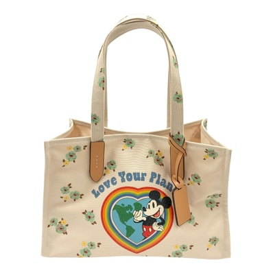 〇〇COACH コーチ Disney コラボ フローラル アンド ミッキーマウス トート 30 CH419 ベージュ