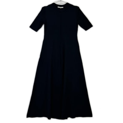 アンスリード ブラック 522220305001-01 ベーシックフレアハーフスリーブニットワンピース 38