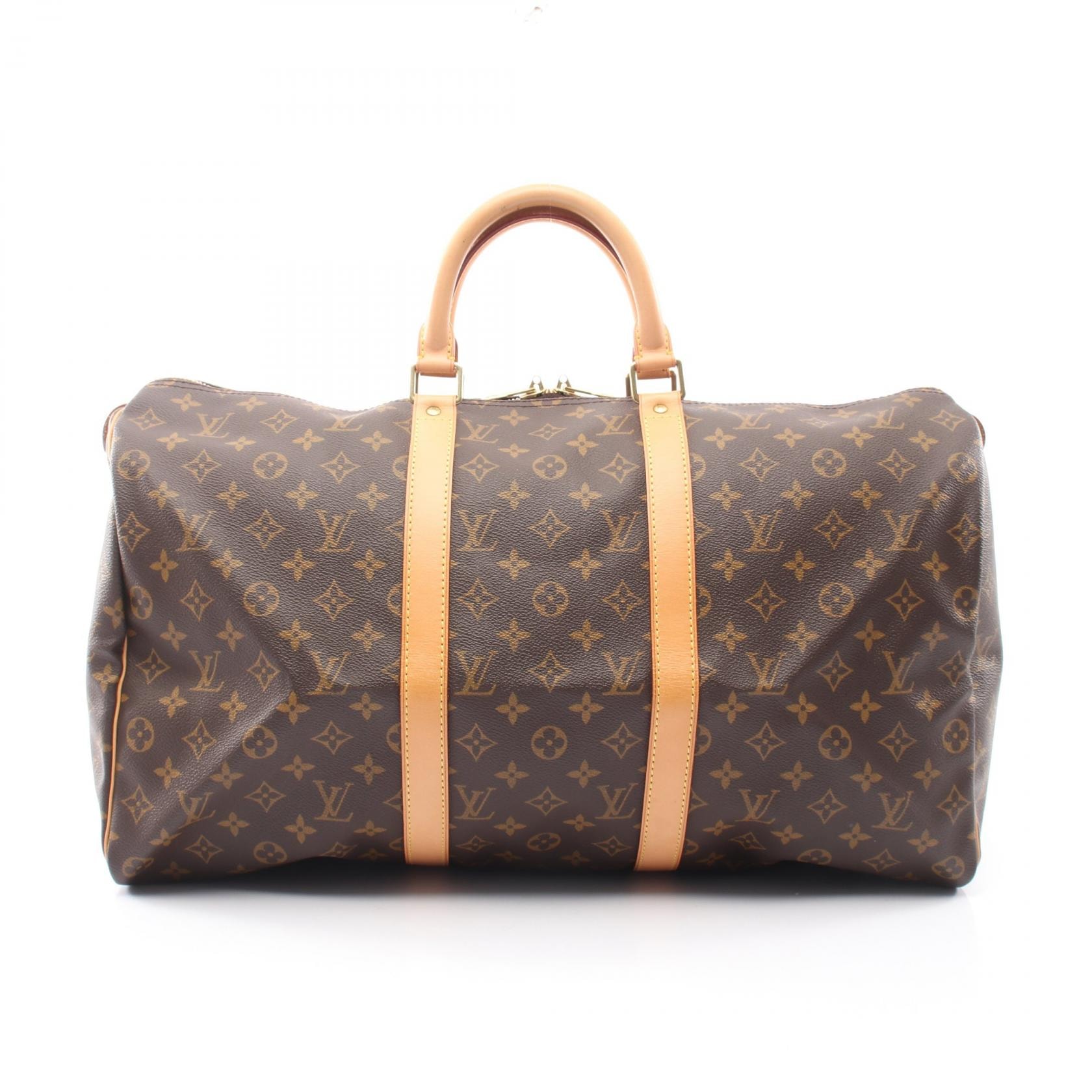 ルイ・ヴィトン LOUIS VUITTON キーポル50 モノグラム ボストンバッグ バッグ PVCコーティングキャンバス レザー メンズ レディース ブラウン系 M41426 【中古】