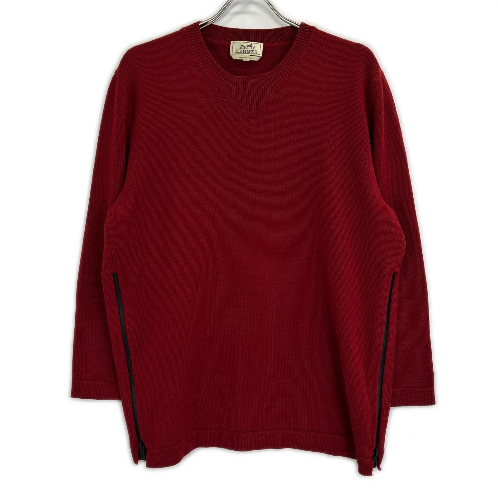 エルメス 赤 サイドジップ ニットセータ