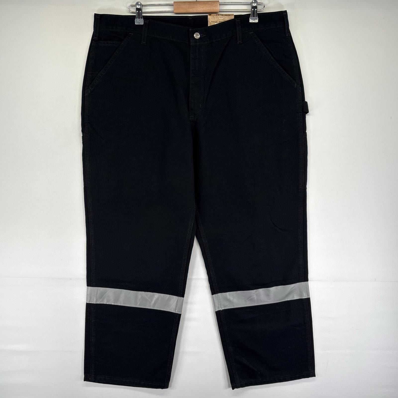 古着 デッドストック カーハート Carhartt ダック パンツ ペインター リフレクター 大きいサイズ タグ付き W40 L30  ブラック系 メンズ