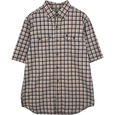 古着 カーハート Carhartt RELAXED FIT チェック柄 ボタンダウン 半袖 ワークシャツ メンズM相当/eaa637759