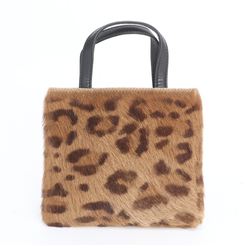 ■美品 ロエベ ハラコ レオパード 柄ハンドバッグ
