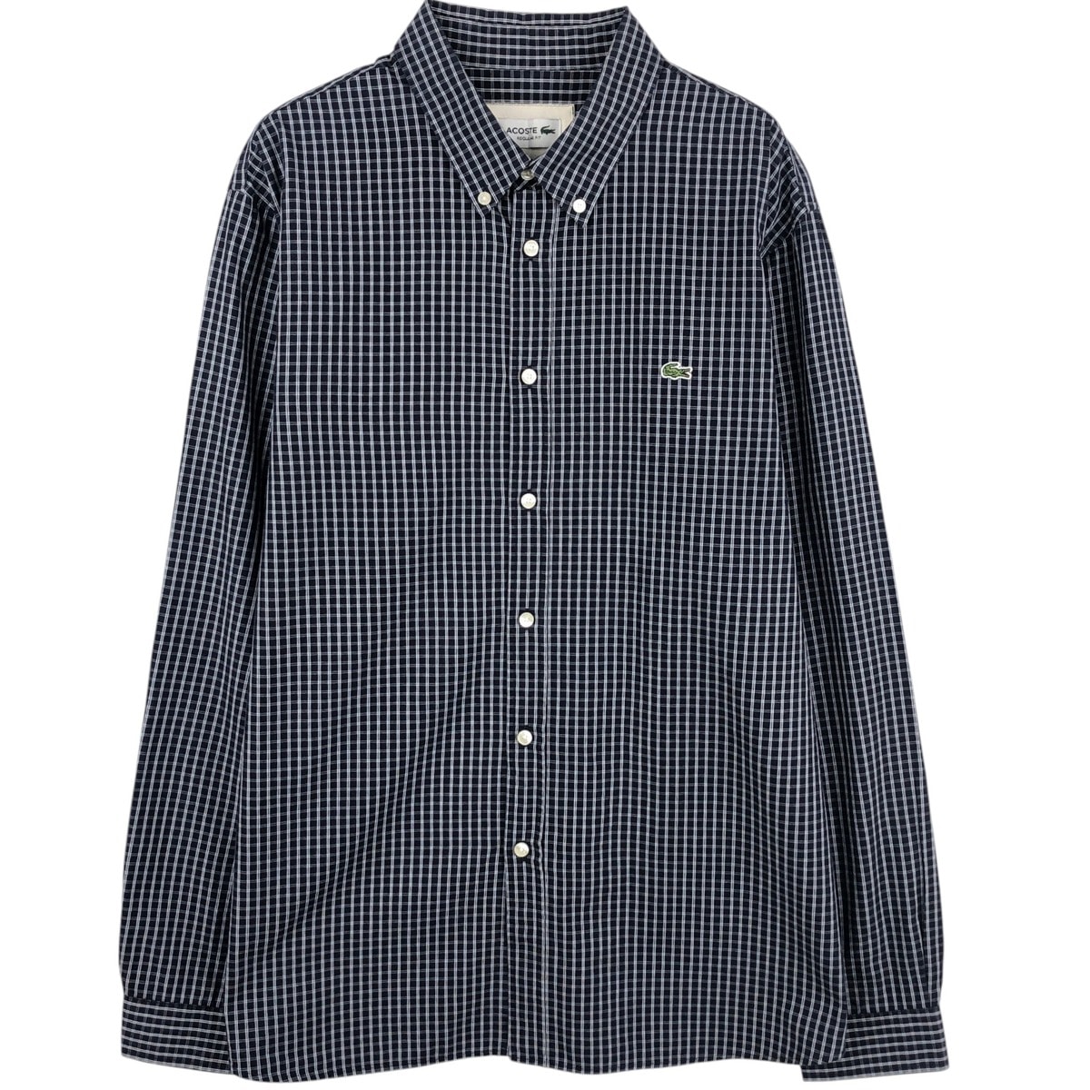 古着 ラコステ LACOSTE 長袖 ボタンダウンチェックシャツ メンズXL相当/eaa636008