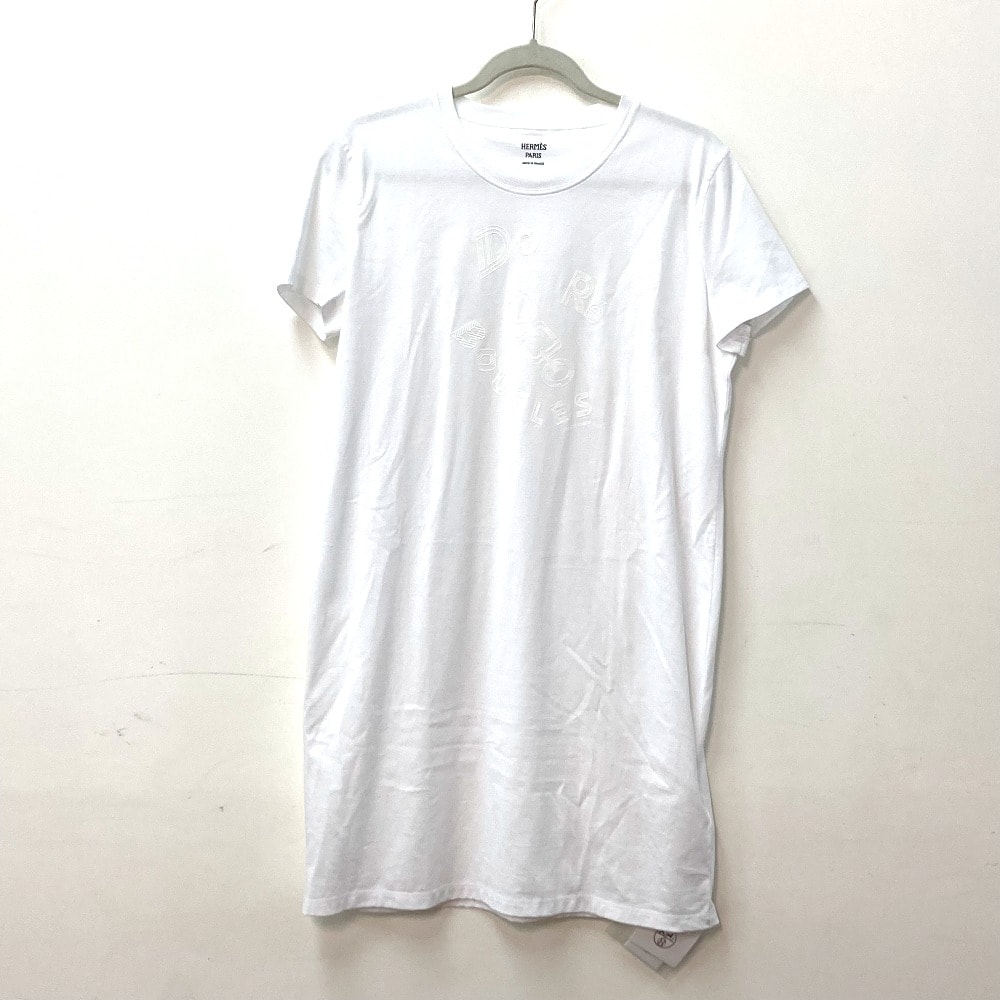 エルメス HERMES ド・レ・ブックル アパレル アパレル Tシャツワンピース ワンピース コットン ホワイト 未使用
