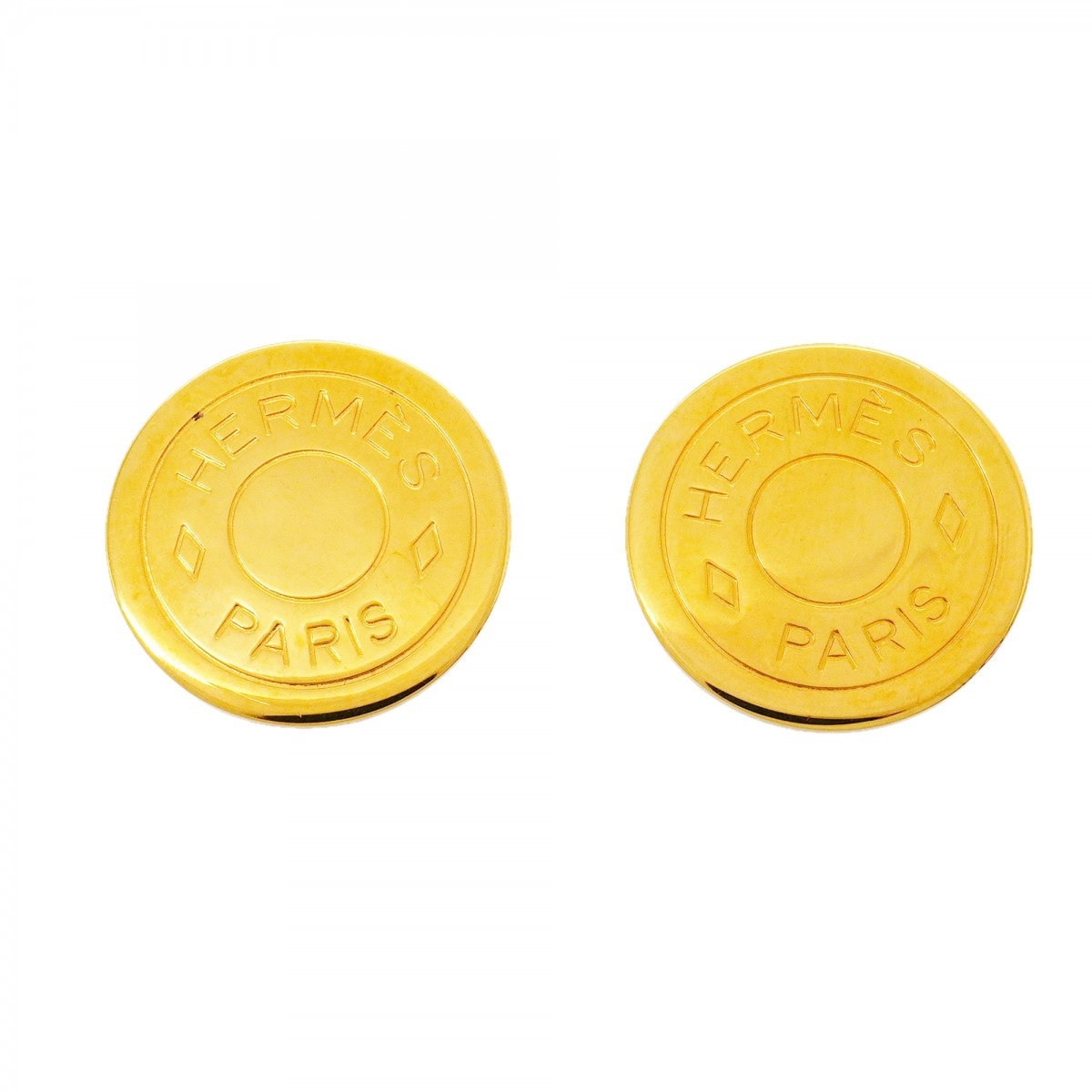 【6jfb0410】エルメス イヤリング セリエ GPメッキ ゴールド【中古】レディース