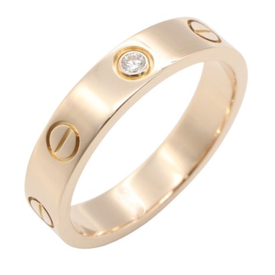カルティエ CARTIER ミニラブリング 1PD リング・指輪 ジュエリー K18PG(ピンクゴールド) ダイヤモンド レディース ゴールド系 / クリア系 B4050700 【中古】