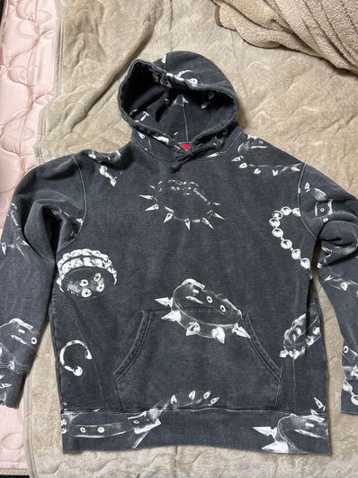 Supreme Studded Collars Hooded Sweatshirt "Black"