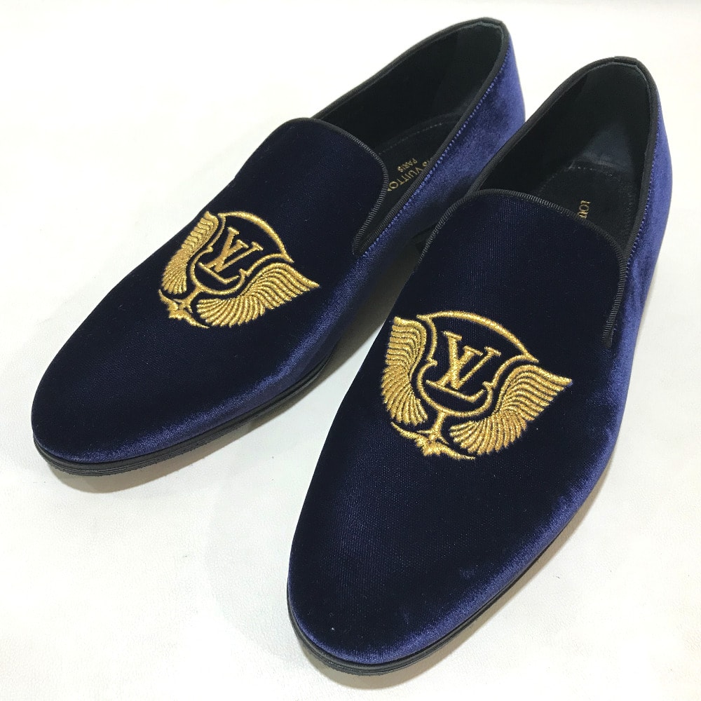 ルイヴィトン LOUIS VUITTON オートュイユ ライン 1A32RS ビジネスシューズ シューズ 靴 ドレスシューズ ベルベット ネイビー 新品同様