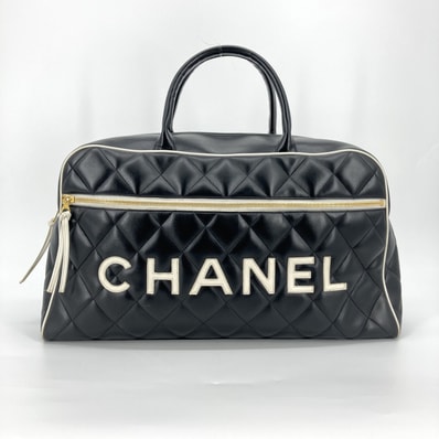 CHANEL(シャネル) マトラッセ ロゴ レザー A05943 ボストンバッグ ブラック