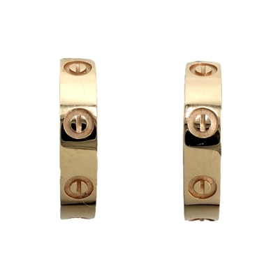 CARTIER カルティエ ピアス ミニラブ ビスモチーフ 18金 750 PG ジュエリー アクセサリー K18ピンクゴールド レディース 約3.5g【中古品】