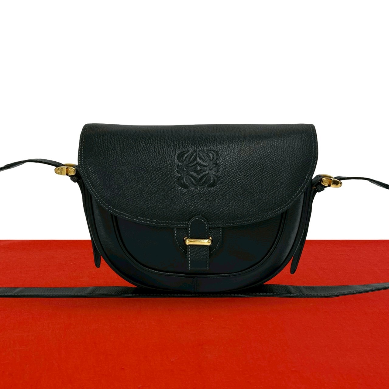 B (目立った傷や汚れなし)】LOEWE ロエベ アナグラム ロゴ レザー 