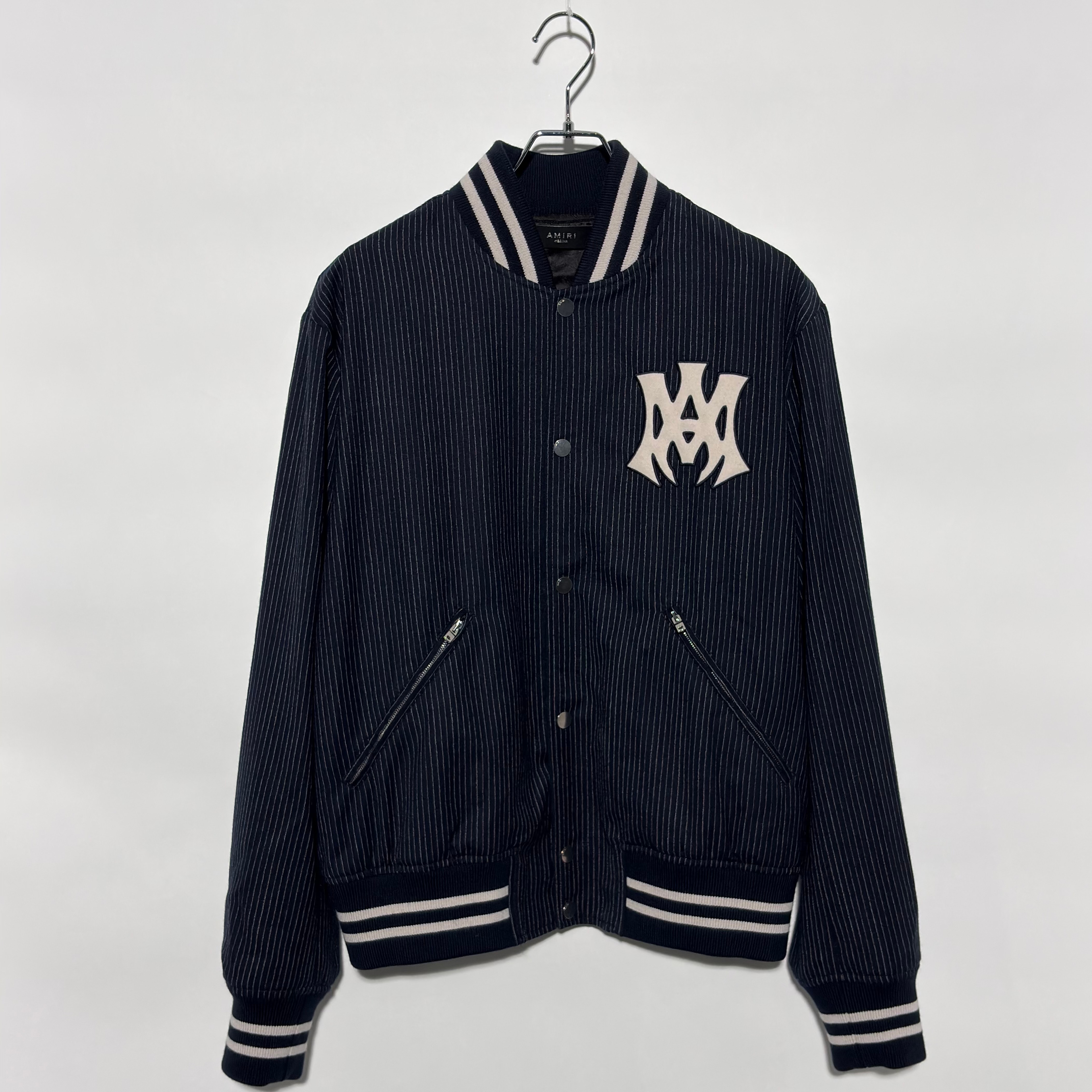 AMIRI MA HOLLYWOOD PINSTRIPE BOMBER Navy