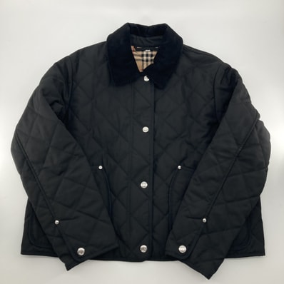 BURBERRY(バーバリー) キルティング XL コーデュロイ ナイロンジャケット ブラック×サンドベージュ