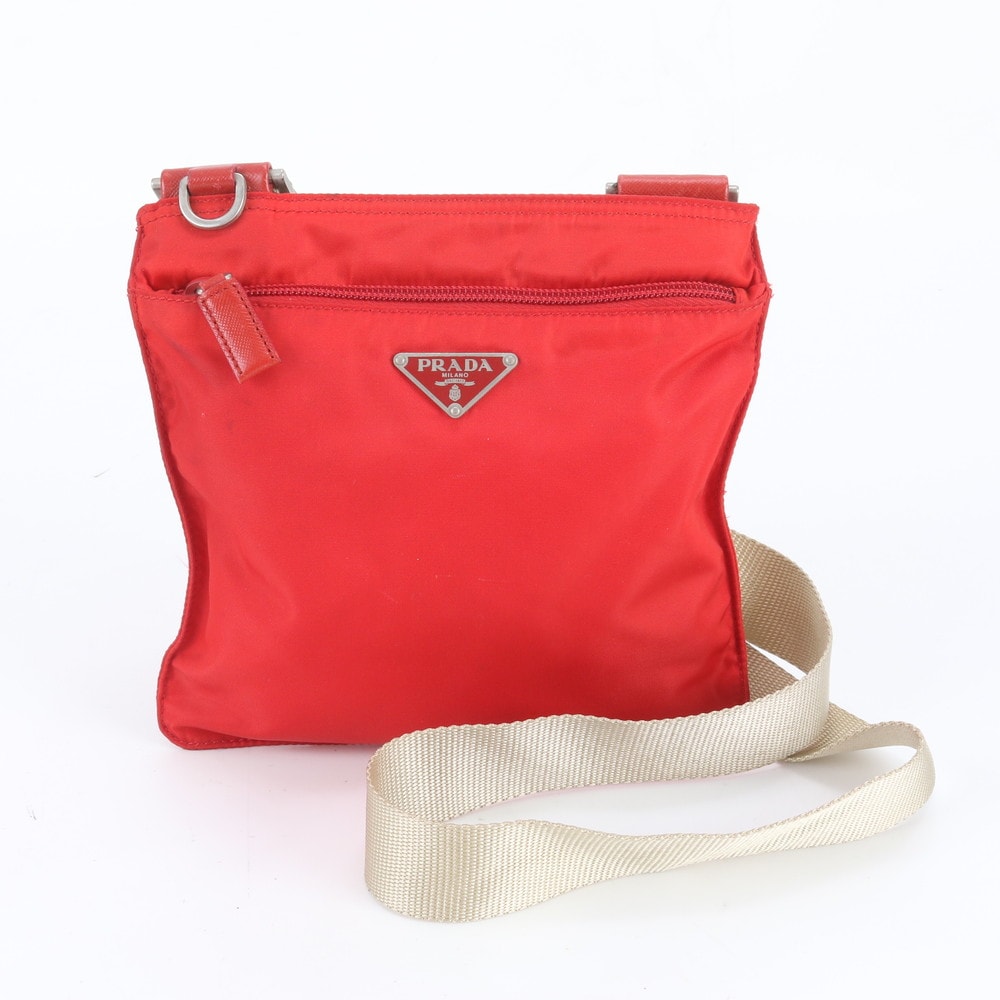 ■美品 プラダ テスート ナイロントライアングルロゴショルダーバッグ
