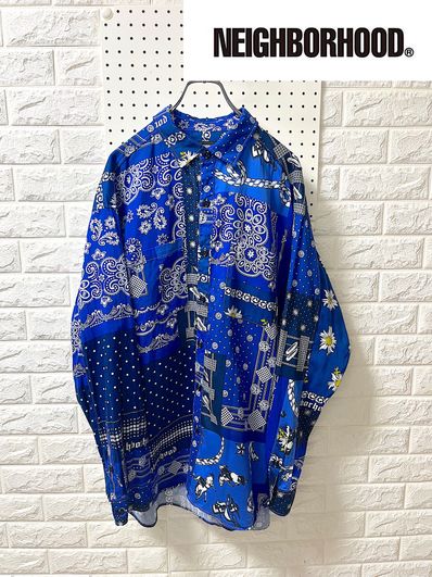 NEIGHBORHOOD BANDANA . NC / C-SHIRT . LS "Navy"