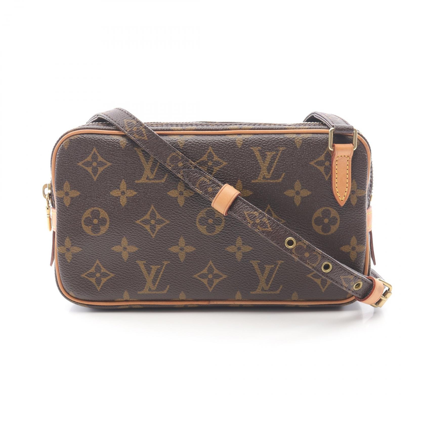 ルイ・ヴィトン LOUIS VUITTON マルリーバンドリエール ショルダーバッグ バッグ PVCコーティングキャンバス レザー モノグラム レディース ブラウン系 M51828 【中古】