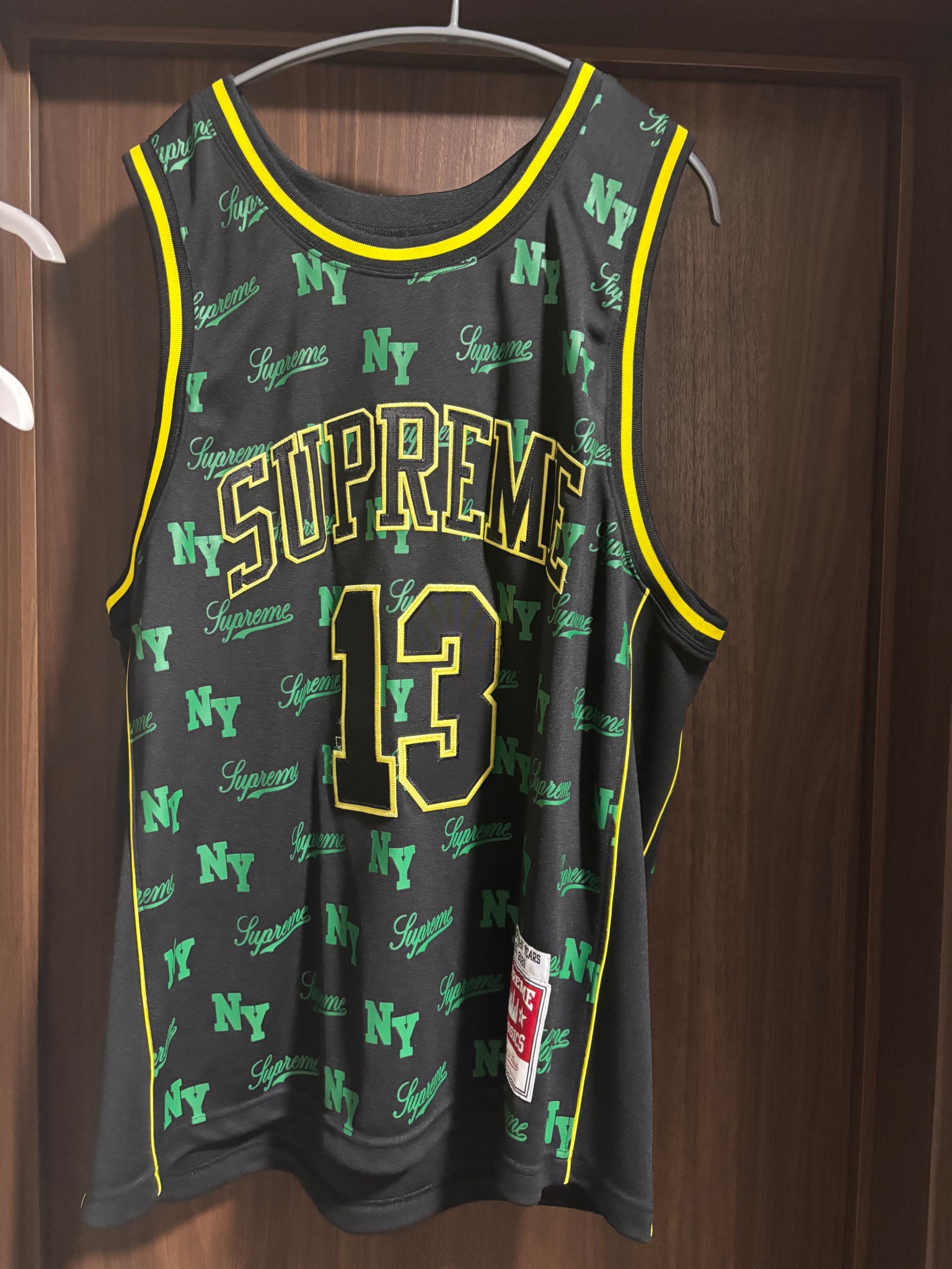 Supreme x Mitchell & Ness Monogram Basketball Jersey "Black"