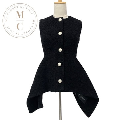 未使用 ルイヴィトン LOUIS VUITTON アウター ベスト ウール パール 22AW ブラック