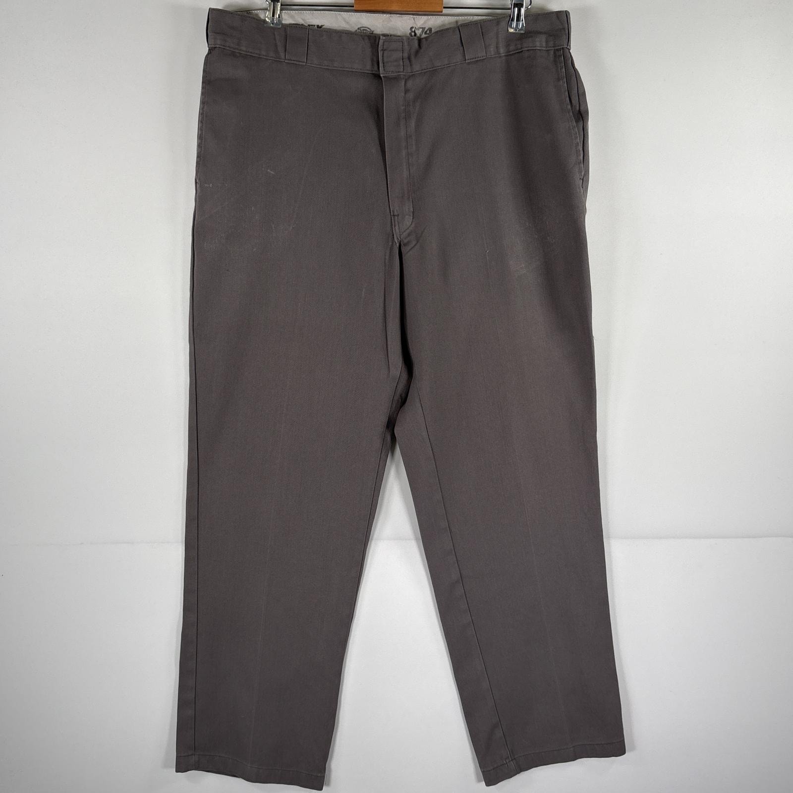 古着 ディッキーズ Dickies ワークパンツ 874 カラーパンツ 大きいサイズ チノパン ワンポイントロゴ w40 L32  グレー メンズ