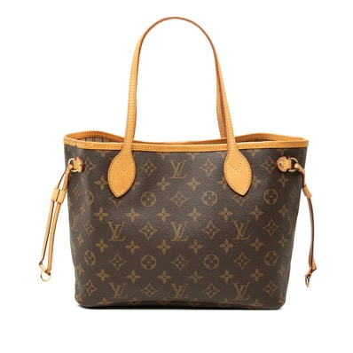 ルイ ヴィトン モノグラム ネヴァーフルPM トートバッグ ハンドバッグ M40155 ブラウン PVC レザー レディース LOUIS VUITTON 中古