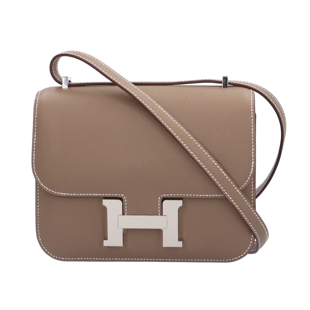 エルメス コンスタンスミニ18 ショルダーバッグ ヴォーエプソン ベージュ レディース HERMES  中古