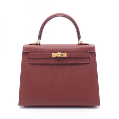 エルメス HERMES ケリー25 ルージュアッシュ 外縫い 2WAY ハンドバッグ バッグ ヴォーエプソン ヴォーエプソン ボルドー レディース ボルドー系 【中古】