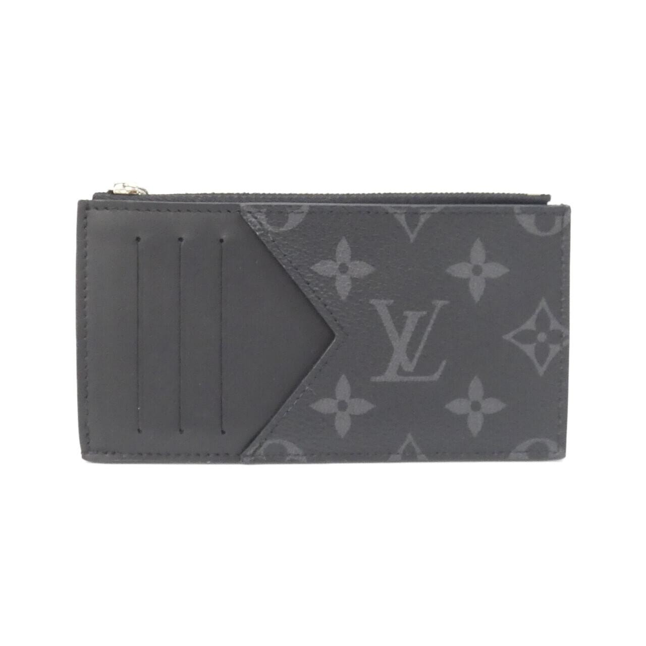 Louis Vuitton Coin Card Holder Monogram Eclipse Taiga "Noir"