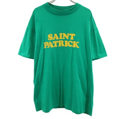 Hanes ヘインズ 90s USA製 オールド SAINT PATRICK 半袖 Tシャツ L グリーン シングルステッチ