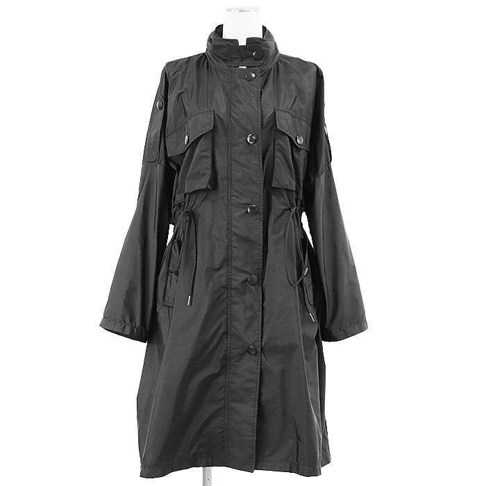 【美品】 プラダ 2019年製 ナイロン コート レディース ブラック 36 PRADA