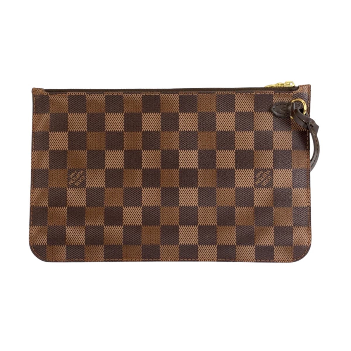 LOUIS VUITTON ルイヴィトン ダミエ ネヴァーフル用ポーチ ブラウン ゴールド金具 PVC ポーチ 1-0292553 【中古】