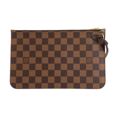 LOUIS VUITTON ルイヴィトン ダミエ ネヴァーフル用ポーチ ブラウン ゴールド金具 PVC ポーチ 1-0292553 【中古】