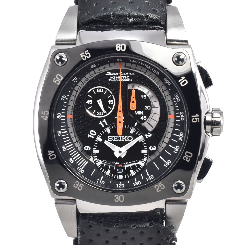 セイコー SEIKO 7L22-0AM0 キネティック スポーチュラ ブラック オートクォーツ メンズ 腕時計 P#149068