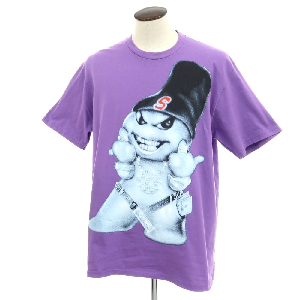 【中古】シュプリーム Supreme 2025年秋冬 Snowman Tee コットン クルーネック 半袖Tシャツ パープル【サイズXL】【メンズ】